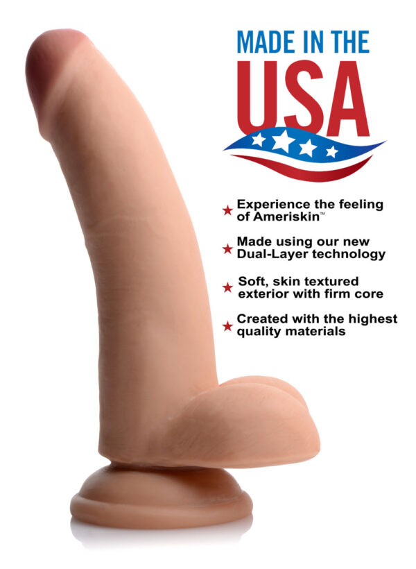 Usa Cocks 8 Inch Ultra Real Dual Layer Dildo -  Flesh