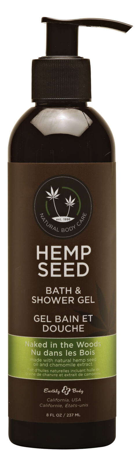 Hemp Seed Bath and Shower Gel - Naked in the Woods - 8 Oz./ 237ml