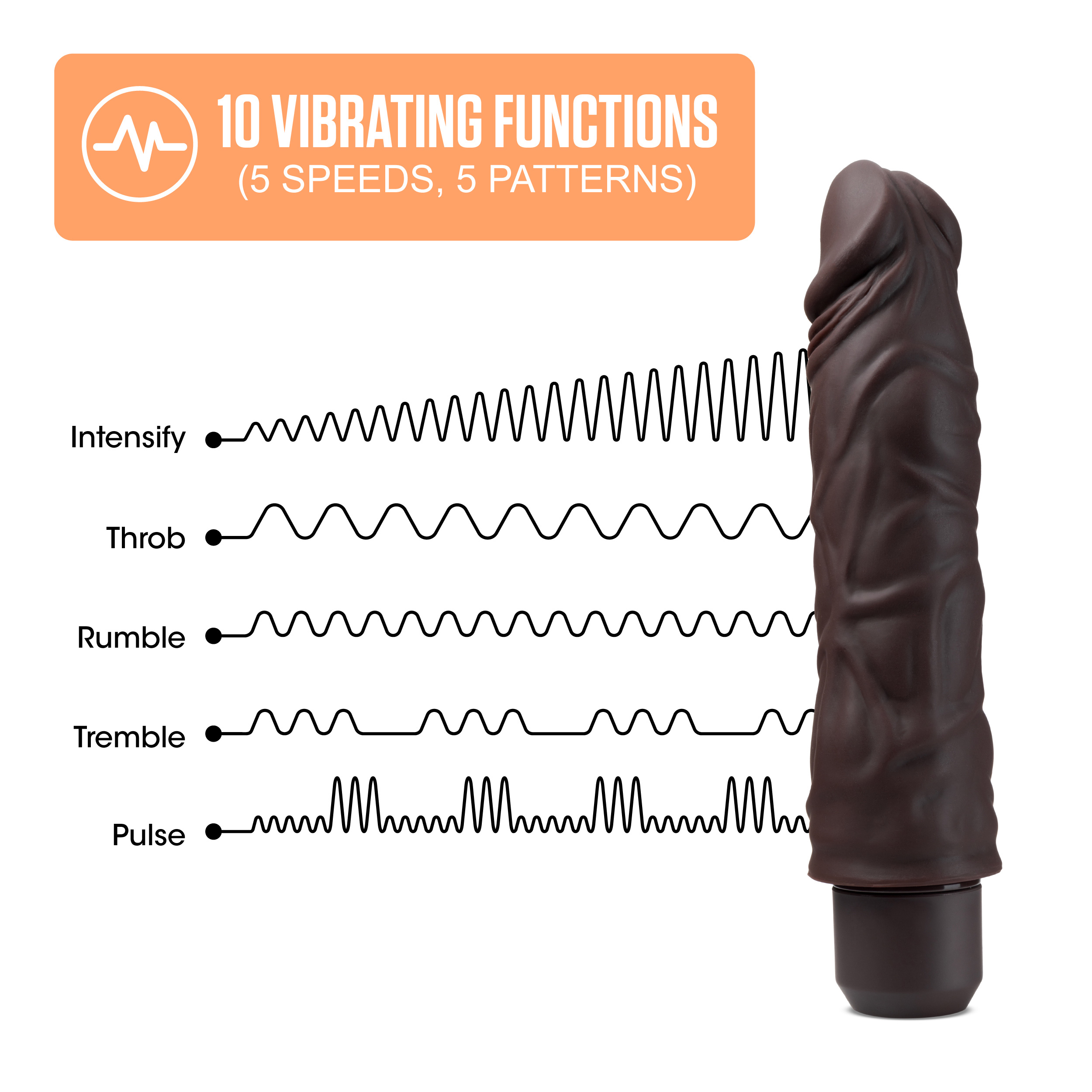 Dr. Skin Silicone - Dr. David - 8 Inch Vibrating Dildo - Brown