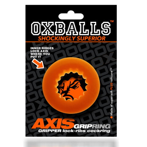 Axis - Rib Griphold Cockring - Orange Ice