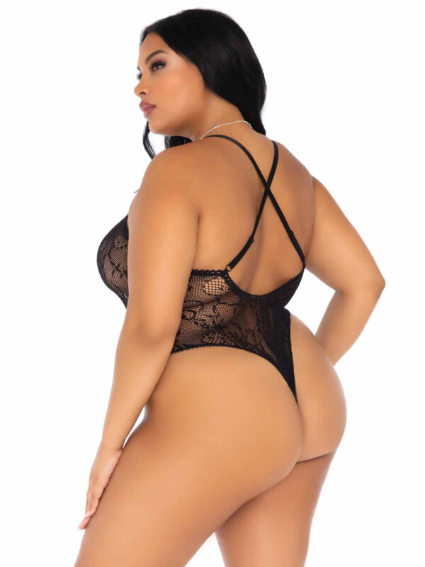 Drive Me Wild Lace Teddy - 1x/2x - Black