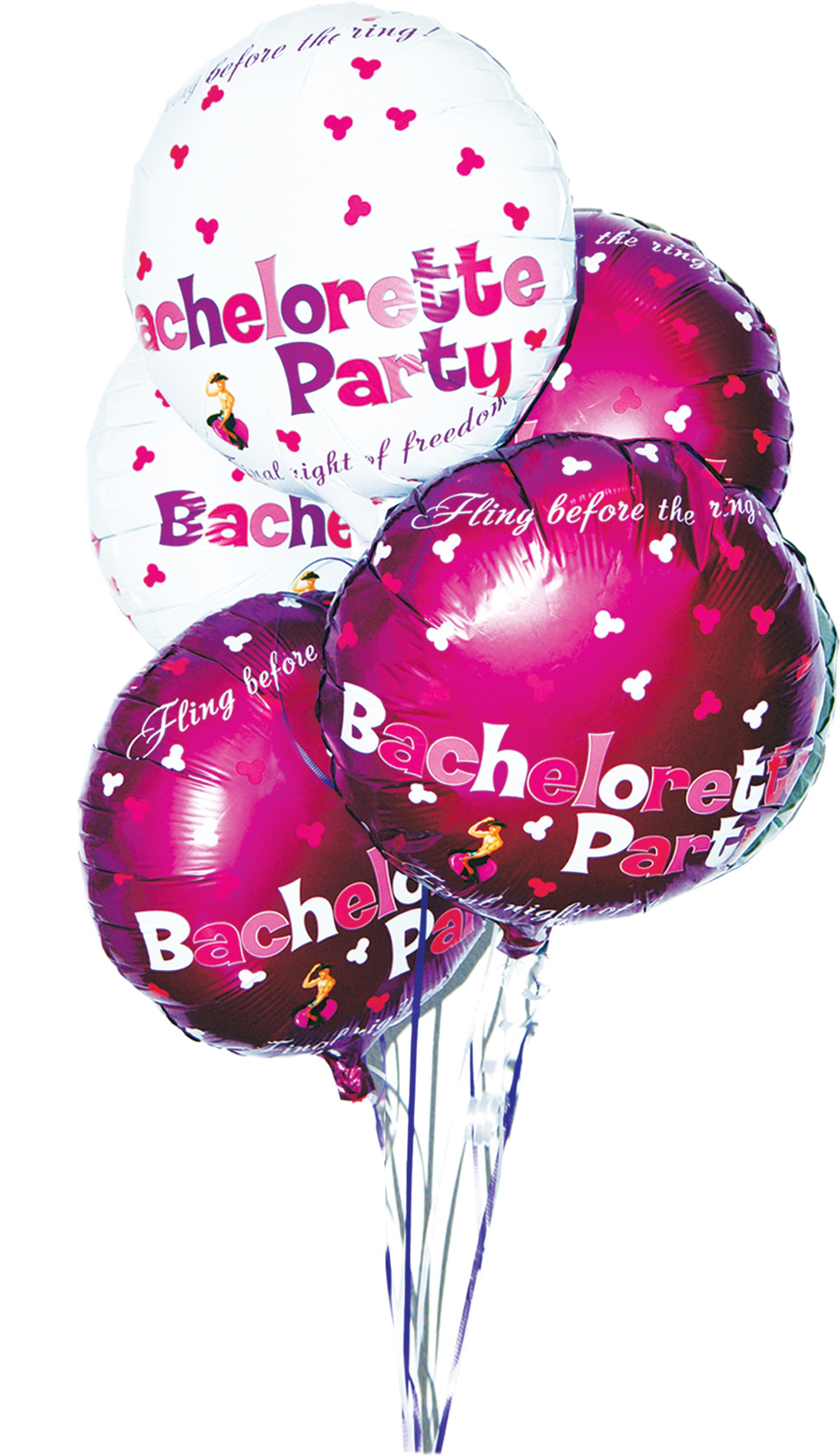 Bachelorette Party Foil Balloons 9 Pack Assorted  Colors