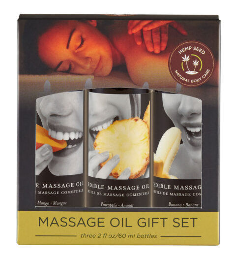 Edible Massage Oil Gift Set Box - 2 Fl. Oz. Bottles - Banana