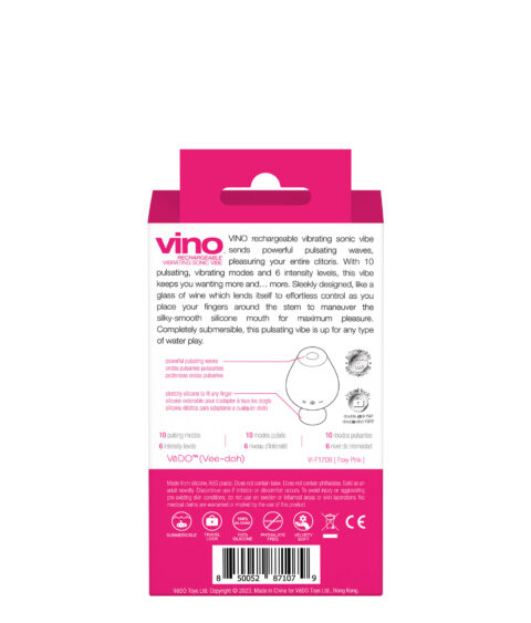Vino Rechargeable Vibrating Sonic Vibe - Pink